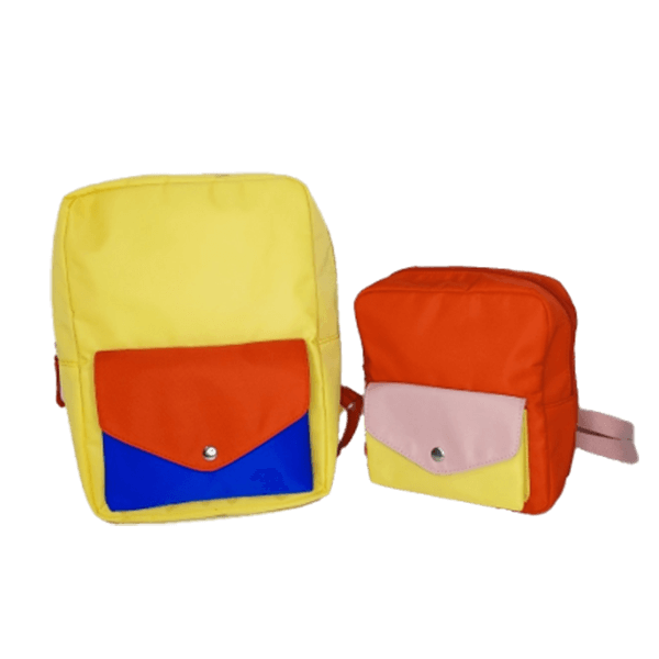mochila para padres e hijos con bloques de color