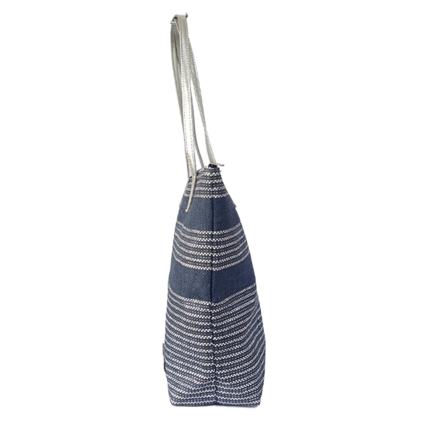 women-cotton-stripe-pvc-handle-tote-handbag_2